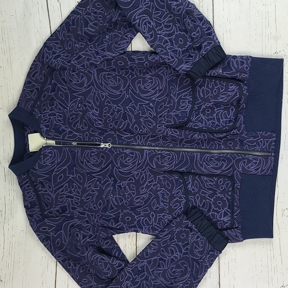 Elevenses Purple Embroidered Zip Up Jacket Size Small - Picture 2 of 7